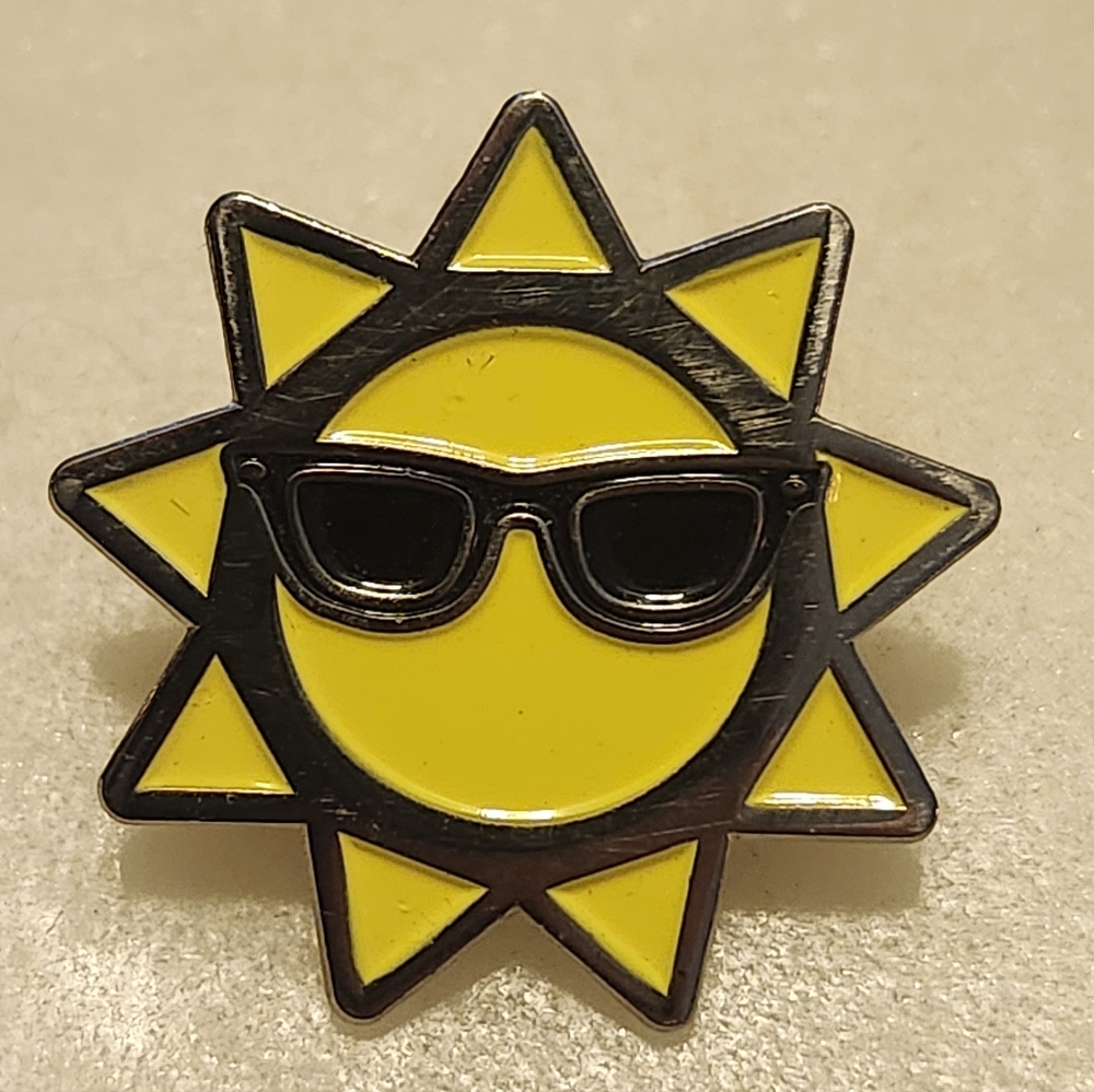 PinMart Cool Sun With Sunglasses Enamel Lapel Pin
